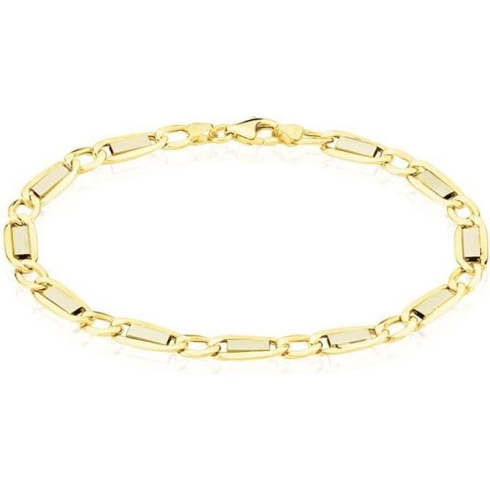 Bracelet Or Jaune Maille Alternée 1+1 - LATELIER DAZUR - Homme - 21cm - 4.5mm - 3.00gr Bracelet Or Jaune Maille Alternée 1+1 - LATELIER DAZUR - Homme - 21cm - 4.5mm - 3.00gr