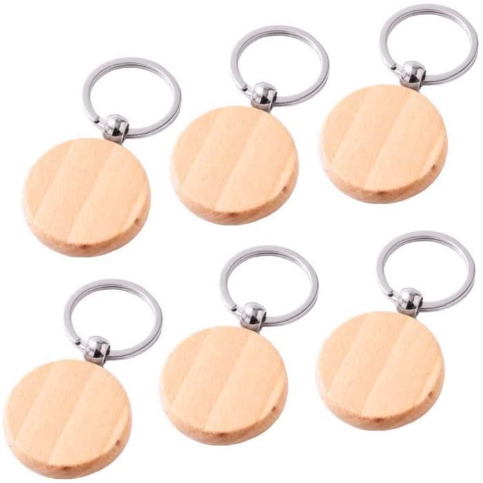 20 PièCes Porte-CléS En Bois Flans Gravure Sur Bois Flans Porte-CléS