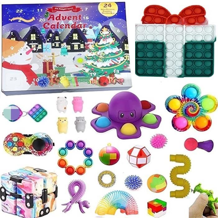 Pop It Bebe 2 Pack Noël Pop Poppet Il Fidget Jouets Ensemble, Père