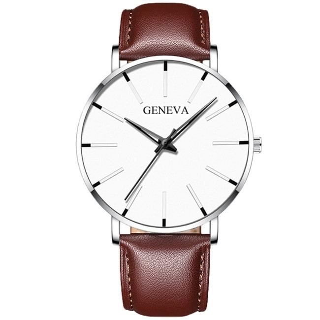 Montre Homme Deyros Ultra Fine - Quartz - Bracelet Acier Inoxydable Maille - Neuve
