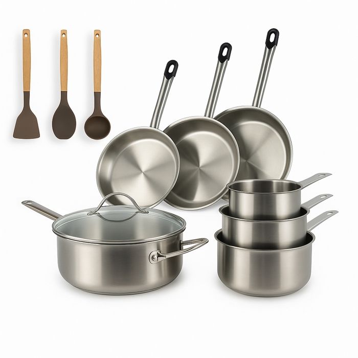 Set 10 piÈces cuisson professionnel en acier inoxydable induction