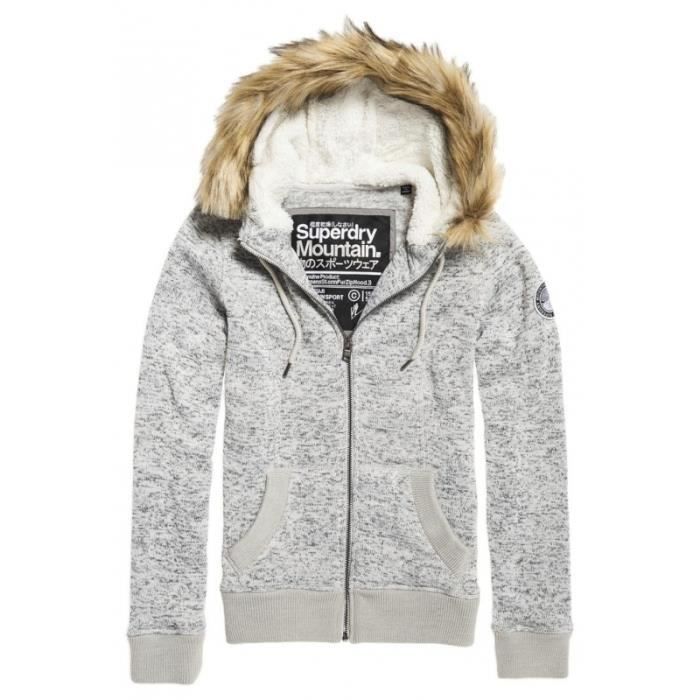 sweat capuche fourrure femme