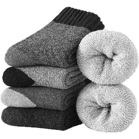 5 Paires Chaussettes Chaudes Homme, Hiver Chaussettes en Laine