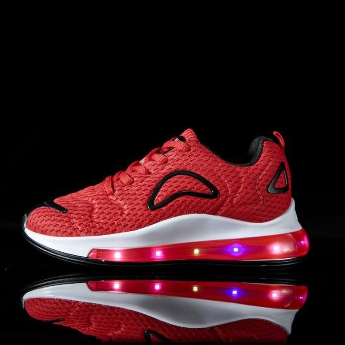 Enfant Chaussure Basket Lumineuse pour Garcon Fille 7 couleurs Led lumiere USB Rechargeable Rouge Cdiscount Chaussures