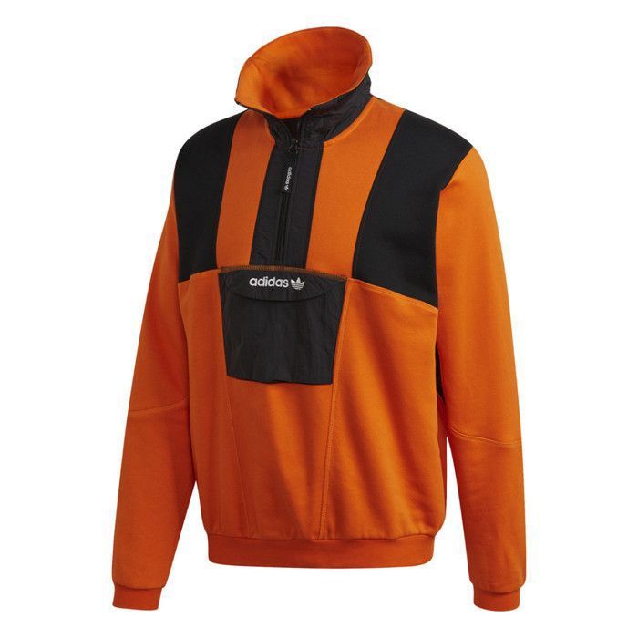 Sweat adidas Originals ADVENTURE FIELD HALF-ZIP Orange Cdiscount