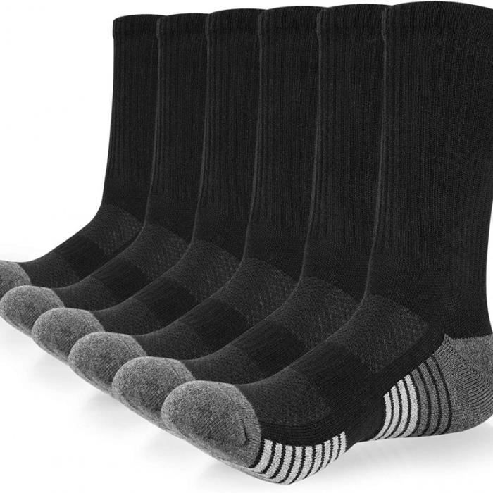 Chaussettes Homme Sport Hiver 6 Paires - Taille 39‑42 Ou 43‑46 - Coton Thermique Pour Randonnée, Trekking, Running