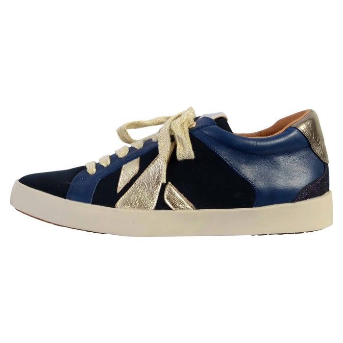 EMILIE KARSTON Basket Cuir Emilie Karston Sassy - Marine