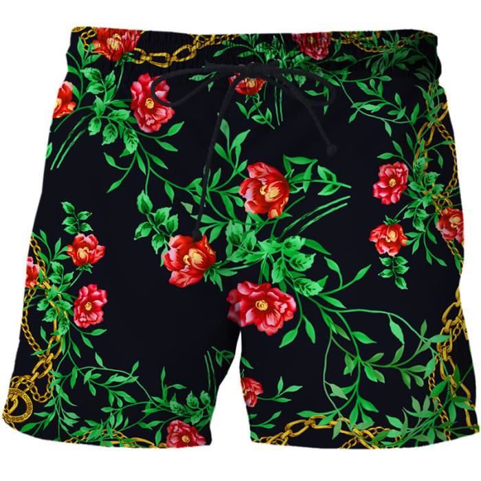 Short De Bain Imprimé 3D Homme/femme - Séchage Rapide - Élastique Avec Cordon - Polyester/élasthanne