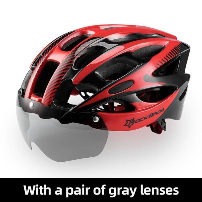 Casque Vélo ROCKBROS – Sécurité EPS Intégral Avec Lunettes – Noir, Taille Unique
