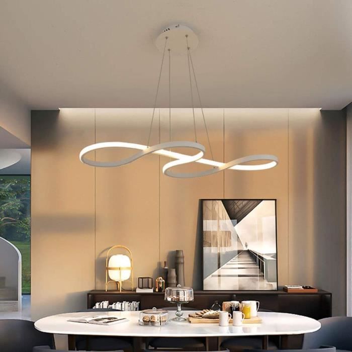 Plafonnier 5 ampoules E27 Réglable en hauteur Pour salon cuisine table à manger Blanc 