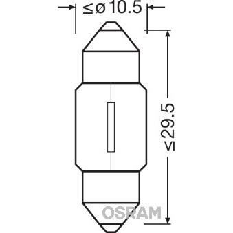 OSRAM Lampe éclairage intérieur halogène Original C10W