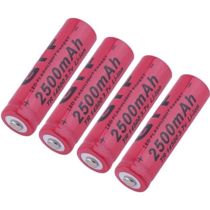 Capacité appropriée 14500 800mAh 3.7V Li-ion Batteries rechargeables AA batterie au Lithium pour lampe de poche LED phares torche  44
