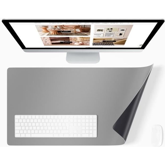Panorama Tapis de Souris Gris Clair 40x60 cm - Tapis de Souris - Tapis de Bureau - Protege Bureau - Desk Pad - Sous Main Bureau
