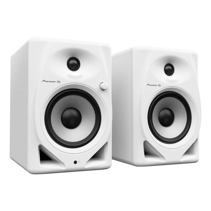 Paire denceintes de monitoring Pioneer DJ DM-50D-W - Bass Reflex - 2x25W - Mode DJ ou Production - Blanc