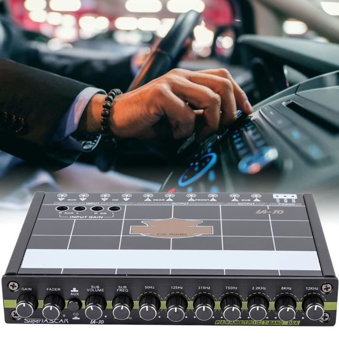 Égaliseur Audio Voiture 7 Bandes ERYUE - Ampli Paramétrique, Crossover - Professionnel Pour Système Auto