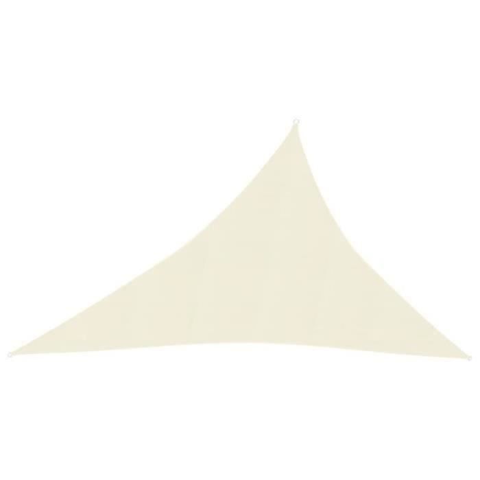 Voile d'ombrage triangulaire - ROKOO - Lucky - 160 g/m² - Crème - 3x4x5 m - Perméable au vent et à l'eau