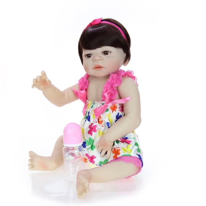 Rumocovo Poupee Realiste En Silicone Pour Bebe Fille En Vinyle Reborn Au Bresil Cadeau De Noel Pour Enfant 57cm Black Hair Cdiscount Jeux Jouets