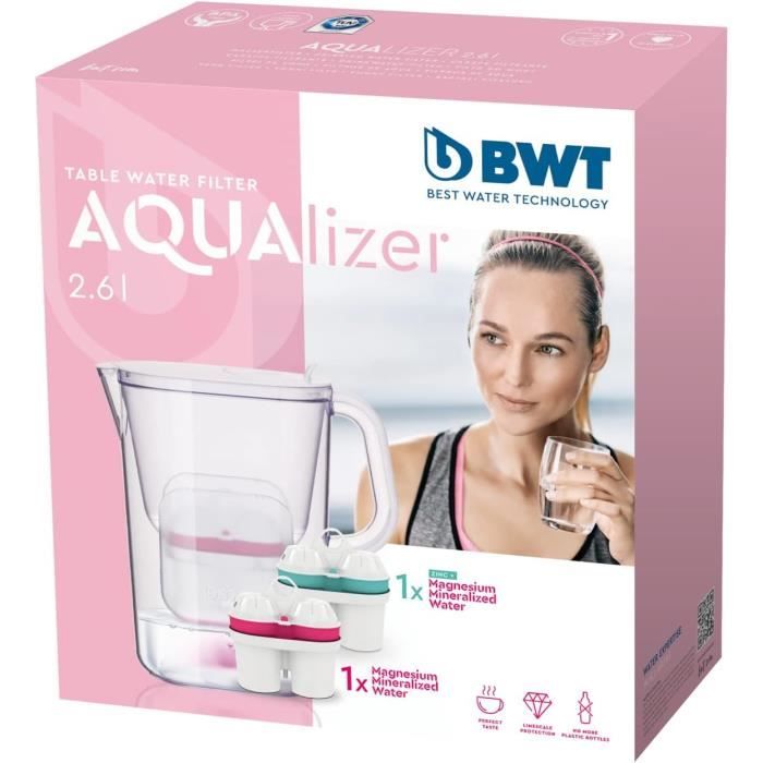 Carafe Filtrante Provence Blanc Avec 2 Filtres A5 I Carafe 4.2L I Grand