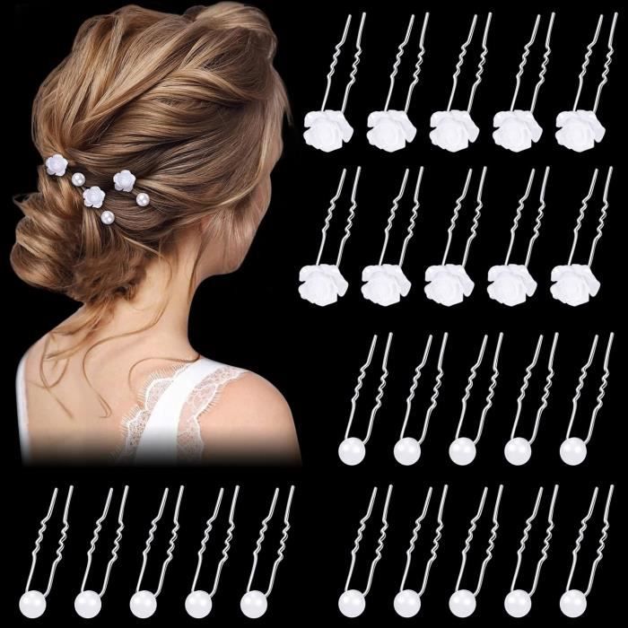 Lot 2 Bandeaux Nœud + 8 Épingles à Cheveux Tissu - Accessoires Doux Rouge Et Bleu Pour Fille