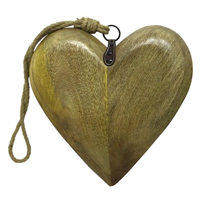Signes Grimalt - ORIGEN Home Decor Grands Pendentifs Coeur en Bois Marron 3x8x5cm