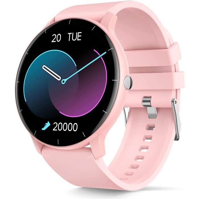 Montre Connectée Femmes GPS Smartwatch Ronde Étanche IP67 compatibles