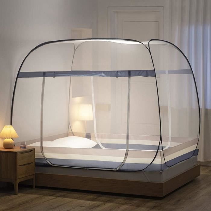 XCVFD Auvent De Lit Moustiquaire Pop-Up, Moustiquaires De Voyage Portables À Double Porte, Rideau De Camping Pliable À Double Porte Anti-Moustiques pour La Maison en Plein Air,B,1.8M