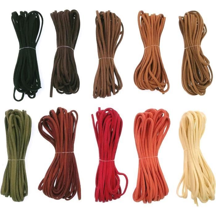Cordon En Cuir Synthétique Plat Tressé - 4 Mm De Large, 5 M De Long - Pour Fabrication De Bijoux, Bracelets, Artisanat, Bricolage