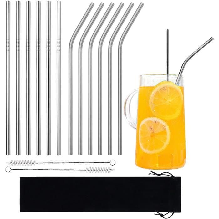 Paille Plastique Pailles Ru00e9utilisables KitchenCraft - Avec Brosse - Natural Elements 10 Unites Kitchencraft Original Strohhalm