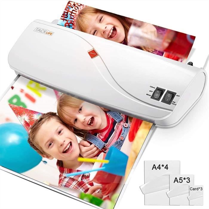Onvaya® Plastifieuse A4 Plastifieuse avec machine à découper papier Plastifieuse pour le bureau Lot de 60 feuilles 