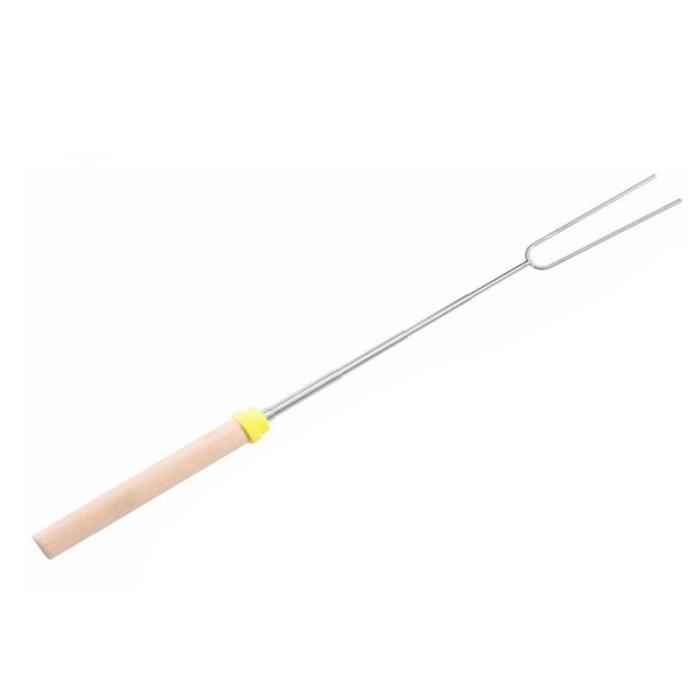 Fourchette Télescopique En Acier Inoxydable - Longueur Extensible Jusqu'à 65 Cm - Pour Barbecue, Fondue, Fruits, Cornichons