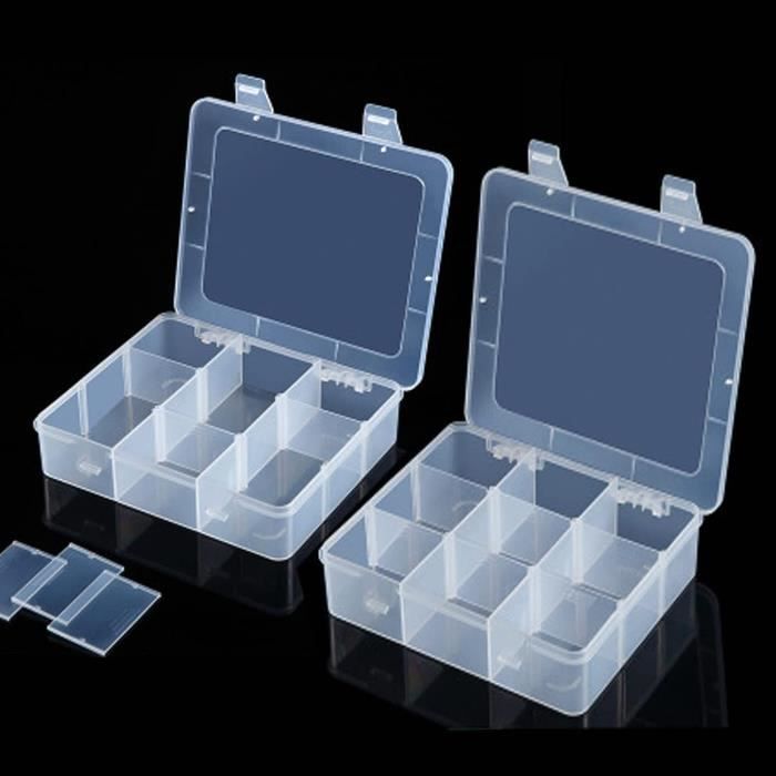 Boîte 3 Compartiments Transparente - Pour Bijoux, Perles, Composants électroniques, Pêche - Avec Couvercle à Boucles