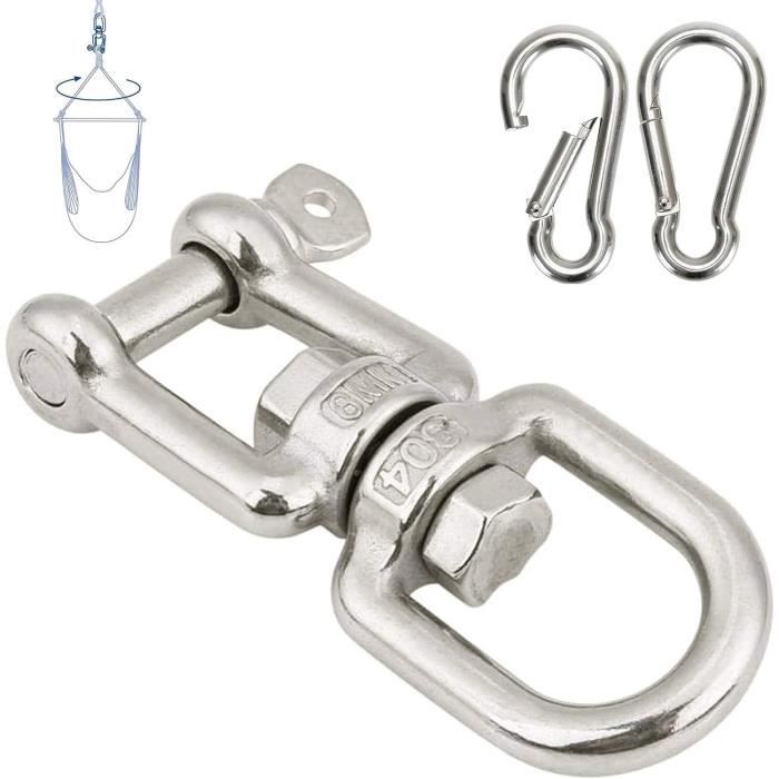 Mousqueton Pivotant Acier Inoxydable 316 - Pour Voilier Et Drisse - Longueur 128mm