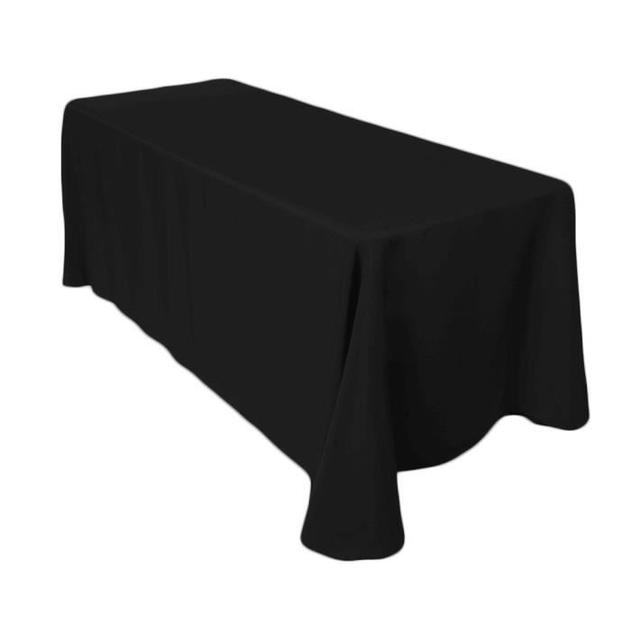 5 Nappes de Table Noires, Lin Tissu, 228 x 335 cm - pour Mariage