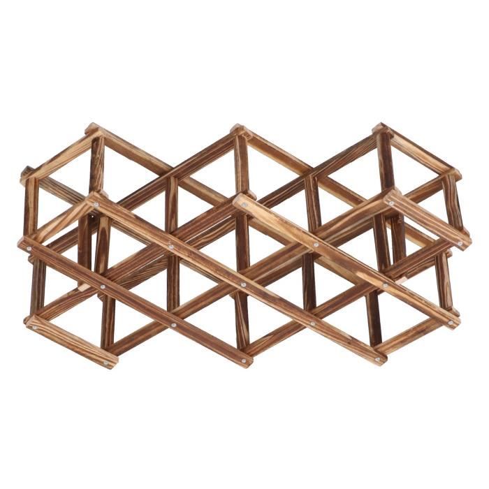 Porte-bouteilles Chêne Capacité 10 - Rangement Vin Design, Dimensions 105x32cm, Fabrication Espagne