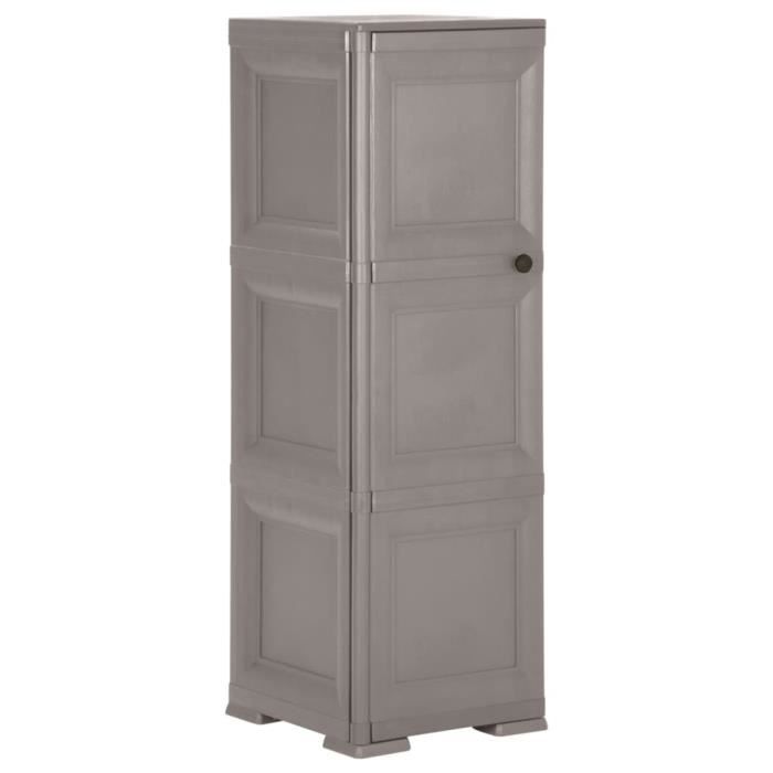 Armoire en plastique 40x43x125 cm Design de bois Gris Cdiscount Maison