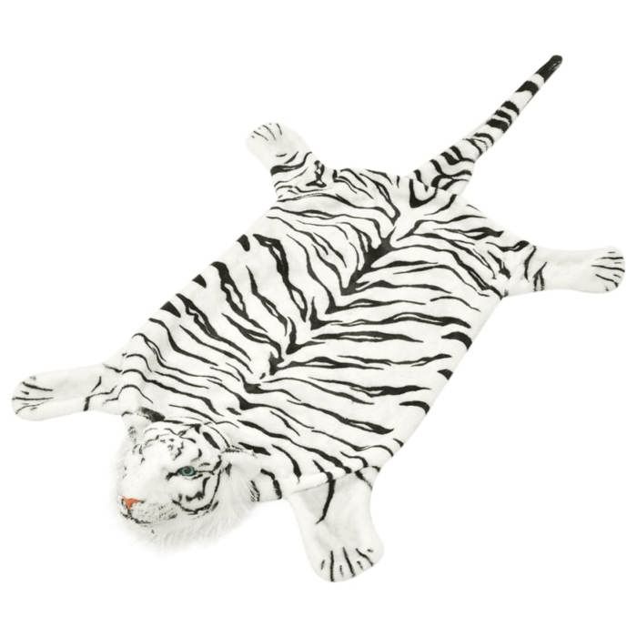 Meilleurs prix pour vidaXL Tapis en peluche en forme de tigre 144 cm Blanc