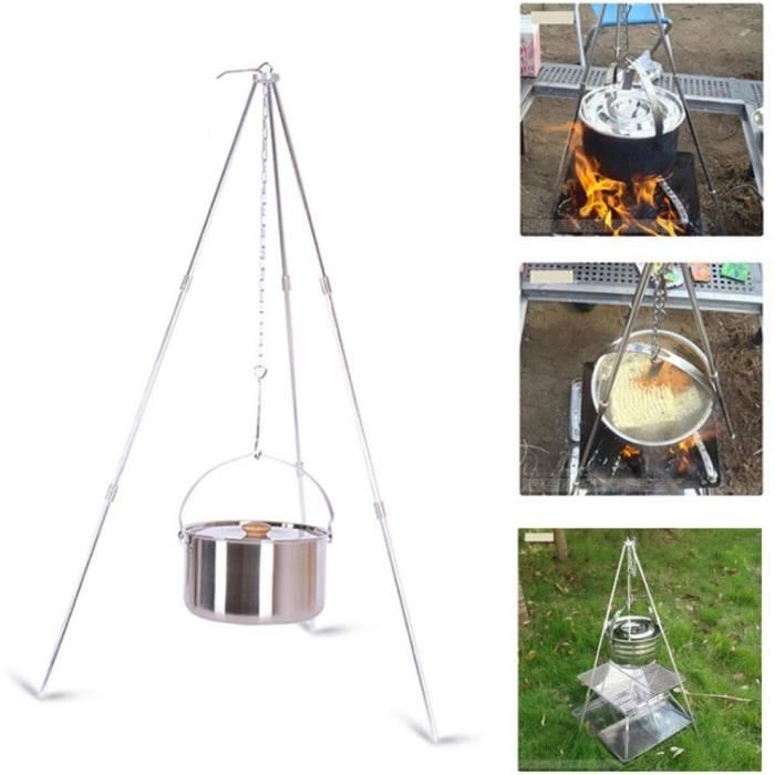 Trépied De Campement En Fonte SwordsAxe - Pliable, Pour Cuisine Extérieure, Camping, Médiéval