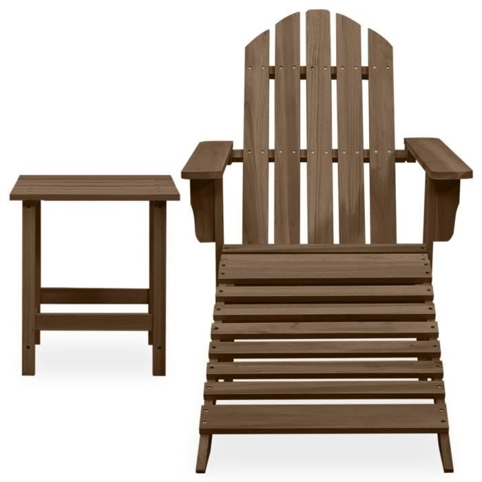 chaise de jardin adirondack avec pouf et table sapin marron hao-0d060a01315931
