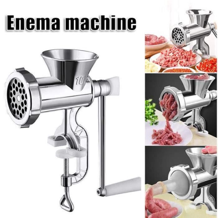 Hachoir à Viande Manuel En Alliage D'aluminium Avec Manche En Bois - Pour Usage Domestique, Saucisses, Viandes Hachées - 8