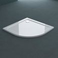 Receveur de douche Sogood Faro03 acrylique bac à douche plat blanc en forme d’un quart 90x90x4cm-1