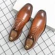 Chaussures de ville homme-Classique de la mode- Brun-1