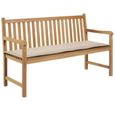 GES Coussin de banc de jardin pour fauteuils canapés tissu 150 x 50 x 3 cm 500 g / m² Polyester: 100% Crème-1