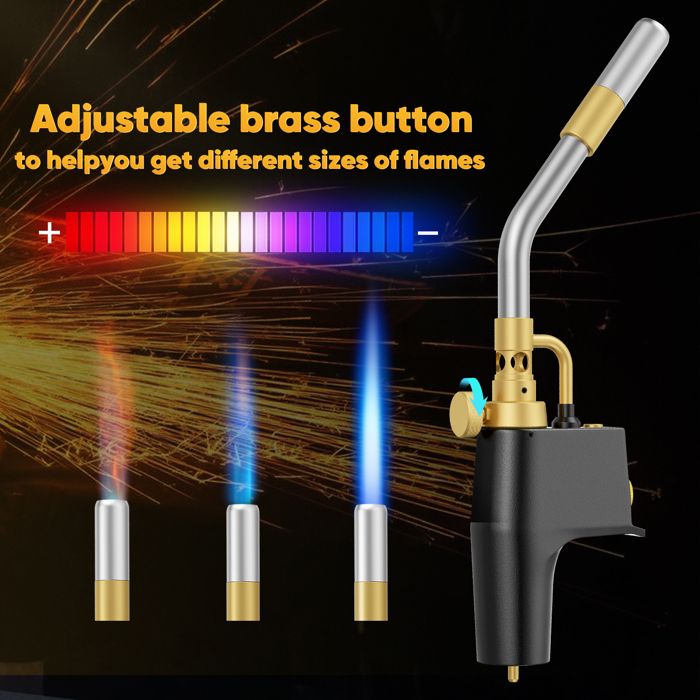 Tête De Torche Au Propane Haute Intensité Au Propane, MAPP, Kit De Torche à Gaz Turbo, Torche De Soudure, Kit De Torche à Gaz Mapp Avec Allumage, Torche Au Propane, Chalumeau De