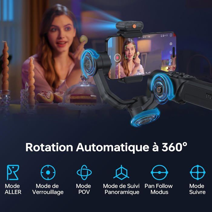 Stabilisateur Zhiyun Smooth 5 Pour Smartphone - Gimbal Avec Mini Trépied, Charge 300g - Neuf