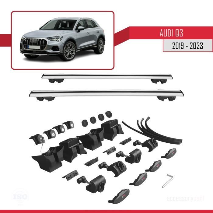 RE&AR Tuning Barres De Toit Hook Pour Q3 (8U) 2012-2018 - 2 Barres Aluminium Gris