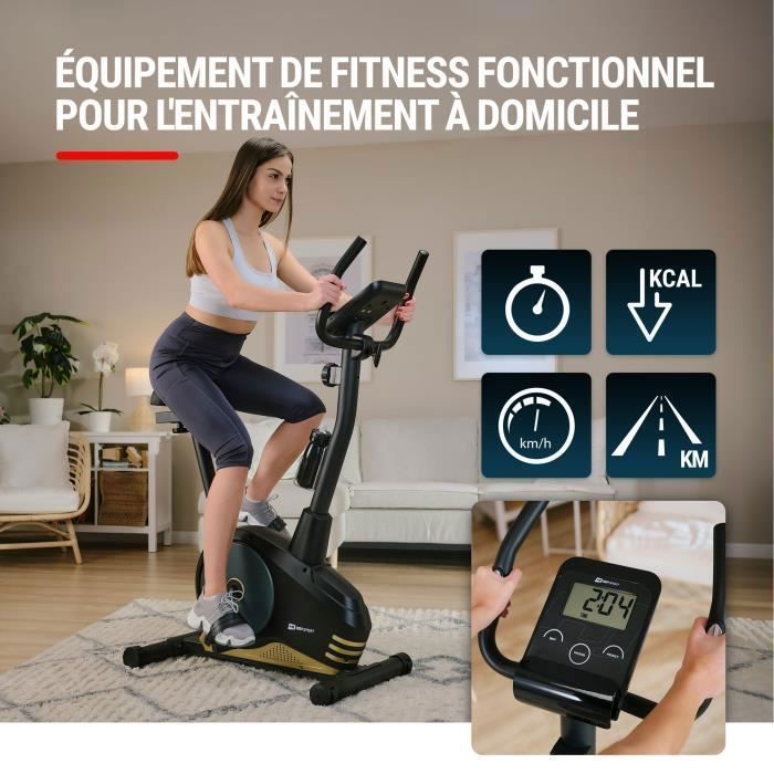 HOP-SPORT Vélo d'appartement magnétique, Masse d'inertie kg