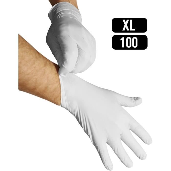 KMINA Gants Nitrile Noir Taille L - Lot De 2 Packs 200 Gants Jetables Sans Poudre Sans Latex