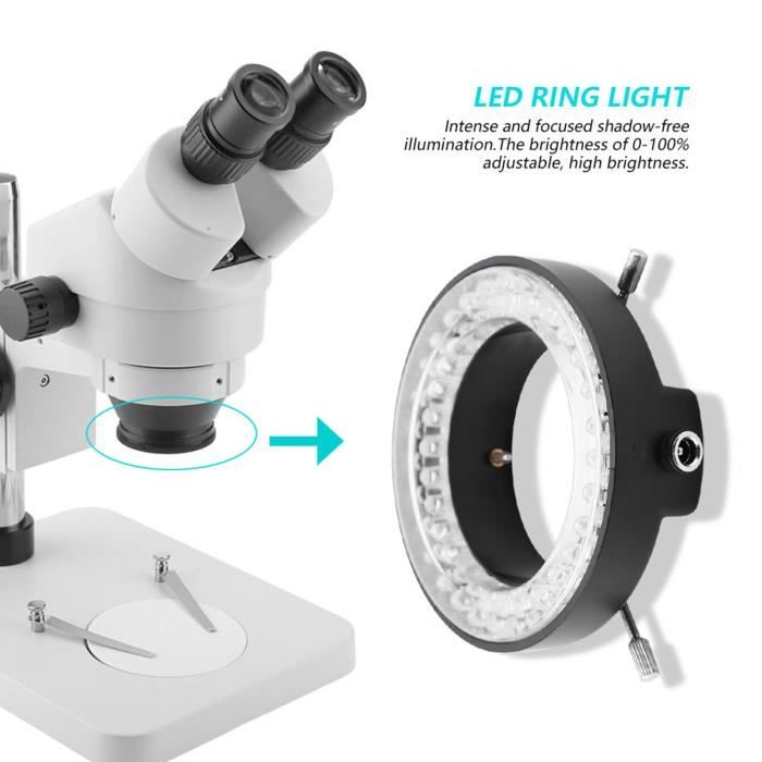 TMISHION Anneau lumineux LED Caméra de microscope 3,5 W Source