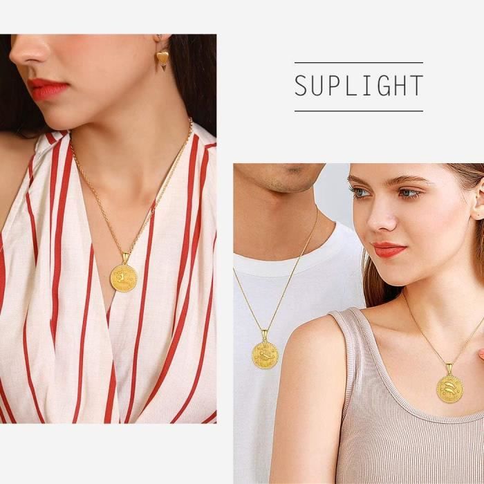 Collier Porte-photo Cœur Plaqué Or 18K - Pendentif Médaillon Pour Femme, Longueur 55cm