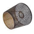 Omabeta abat-jour tambour Abat-jour en métal E26 E27 style arbre forestier ajouré en fer décoratif avec motif doré deco seul-2